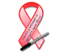 Load image into Gallery viewer, Large Paper Red Ribbon Donation Ribbons (50 Ribbons) - Fundraising For A Cause