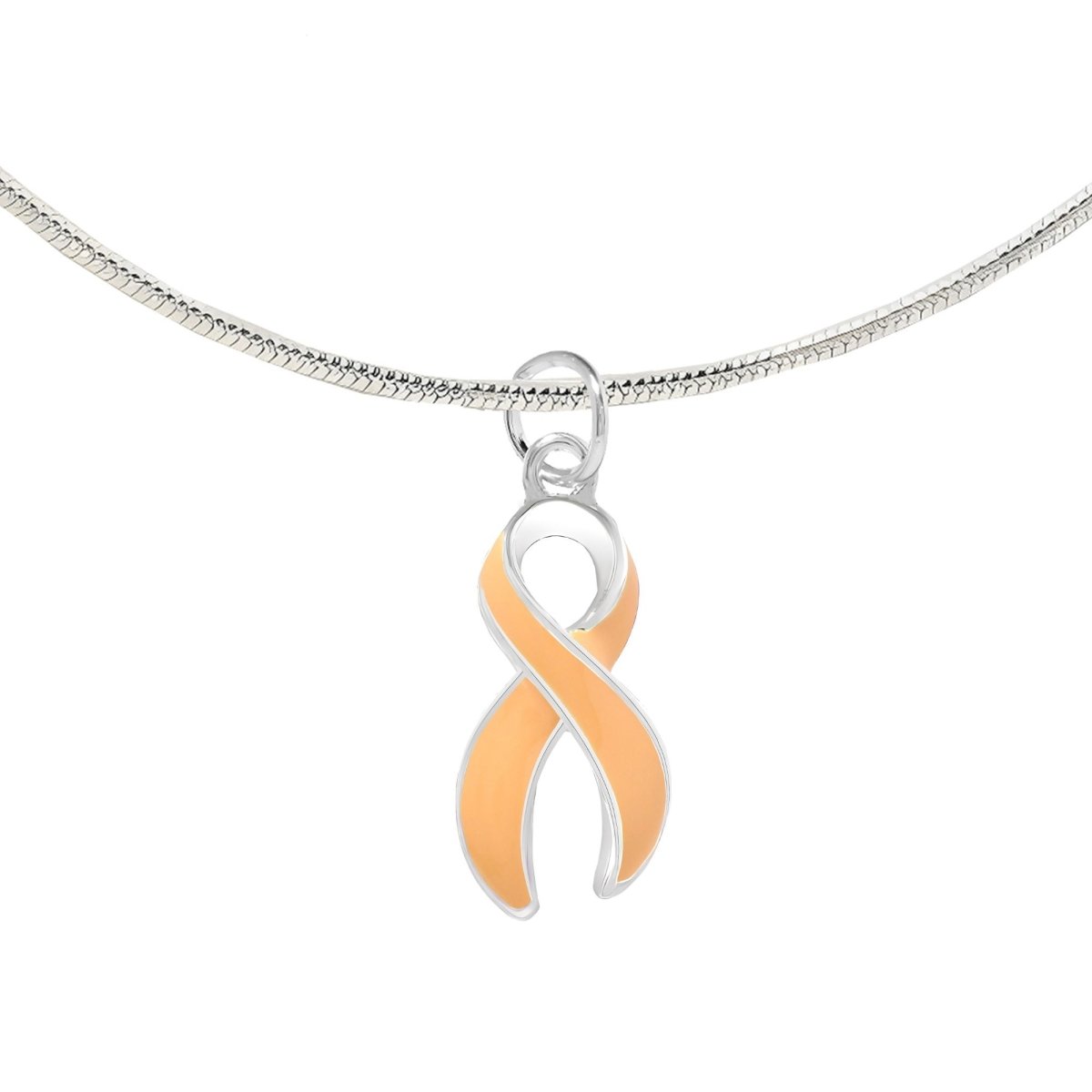 Large Peach Ribbon Necklaces - Fundraising For A Cause