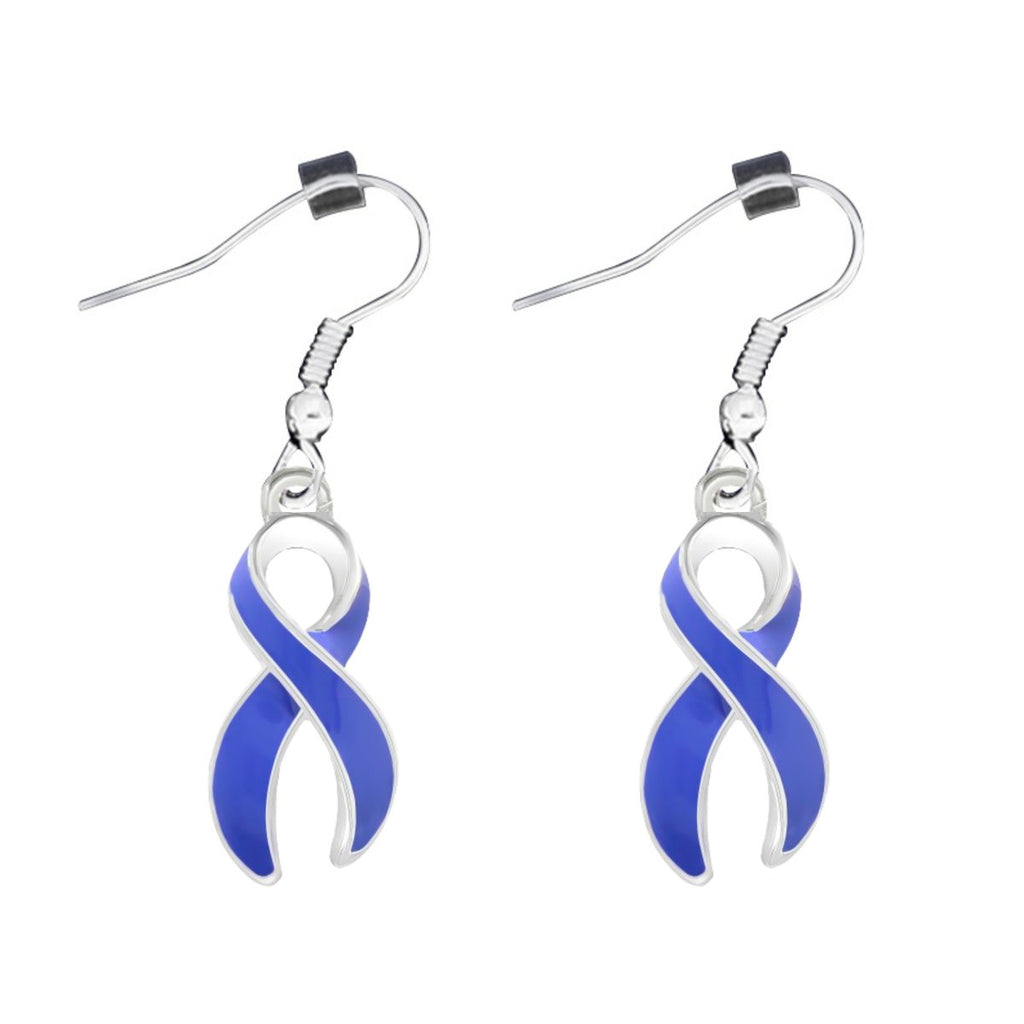 Large Periwinkle Ribbon Hanging Earrings - Fundraising For A Cause