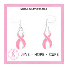 Load image into Gallery viewer, Large Pink Ribbon Hanging Earrings on Jewelry Cards (Cards) - Fundraising For A Cause