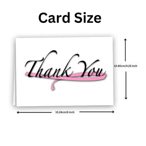 Large Pink Ribbon Thank You Cards (12 Cards/Pack) - Fundraising For A Cause
