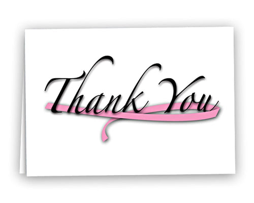 Pink Ribbon Thank You Cards  Pink Ribbon Awareness Cards – Fundraising For  A Cause