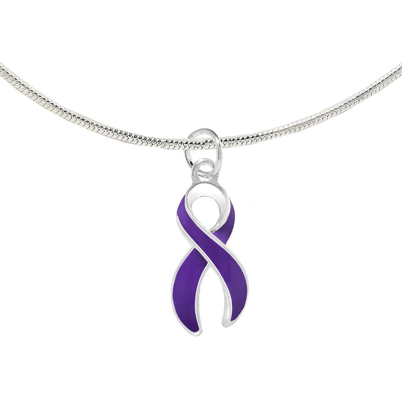Large Purple Ribbon Necklaces - Fundraising For A Cause