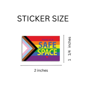 Large Rectangle Daniel Quasar "Progress Pride" Flag Safe Space Stickers (250 per Roll) - Fundraising For A Cause