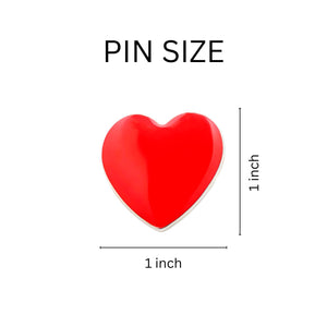 Large Red Heart Shaped Pins - Fundraising For A Cause