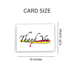Large Red & Yellow Ribbon Thank You Cards (12 Cards/Pack) - Fundraising For A Cause