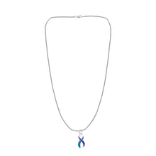 Load image into Gallery viewer, Large Teal &amp; Purple Ribbon Necklaces - Fundraising For A Cause
