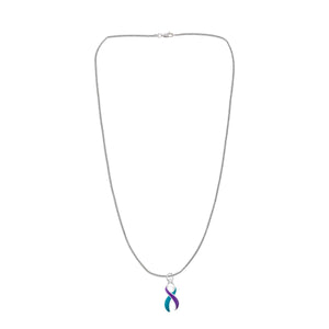 Large Teal & Purple Ribbon Necklaces - Fundraising For A Cause