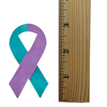 Load image into Gallery viewer, Large Teal &amp; Purple Ribbon Stickers (250 per Roll) - Fundraising For A Cause