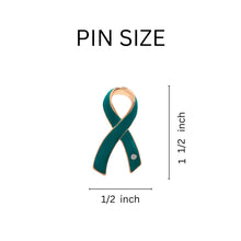 Load image into Gallery viewer, Large Teal Ribbon Awareness Pins - Fundraising For A Cause
