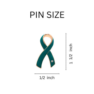 Large Teal Ribbon Awareness Pins - Fundraising For A Cause