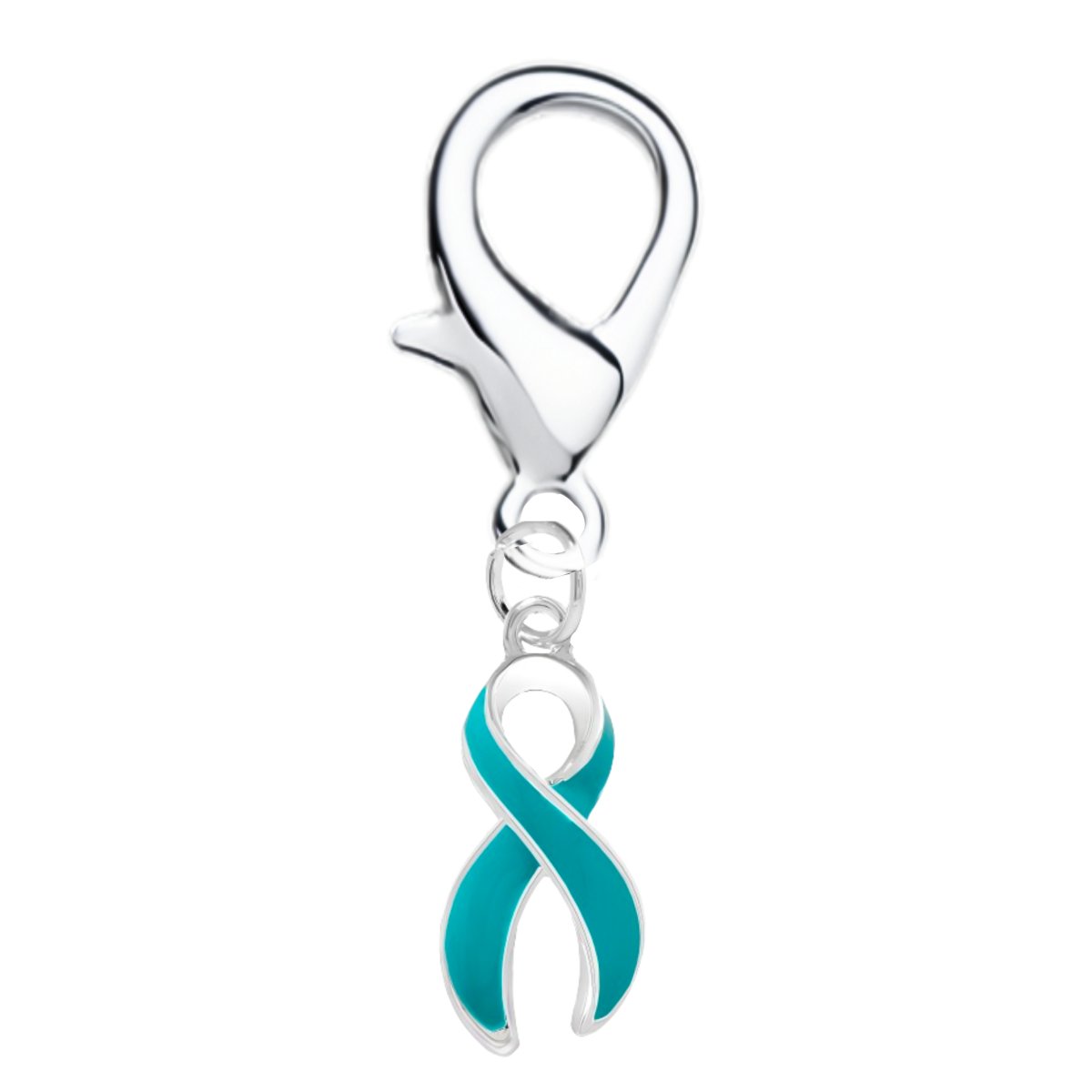 Large Teal Ribbon Hanging Charms - Fundraising For A Cause
