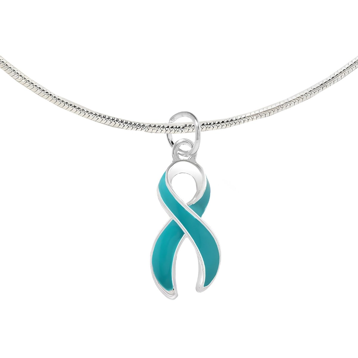 Large Teal Ribbon Necklaces - Fundraising For A Cause