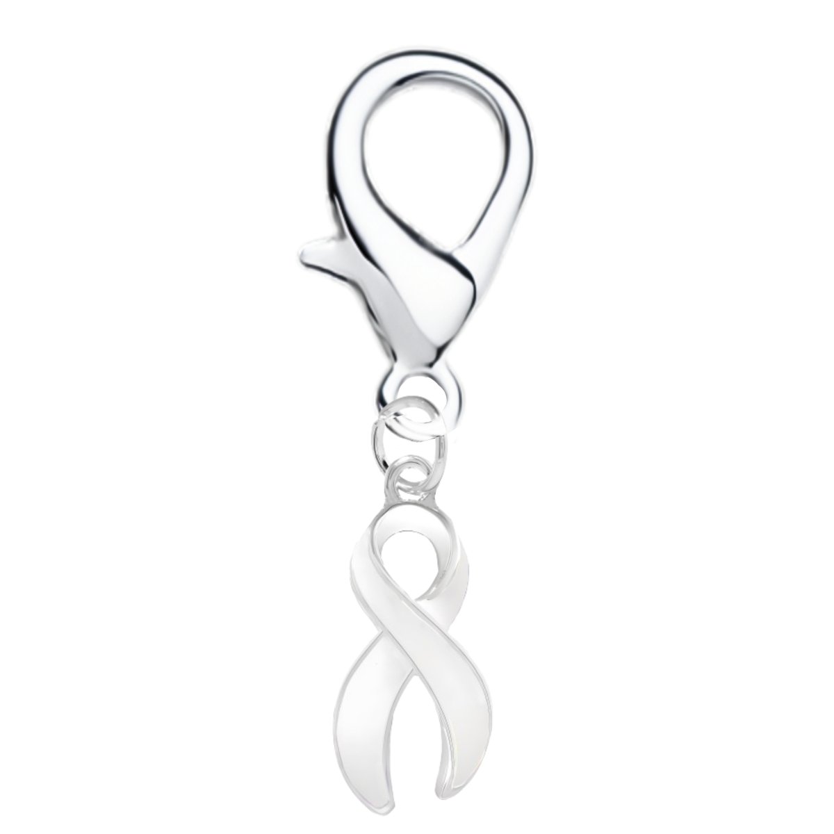Large White Ribbon Hanging Charms - Fundraising For A Cause