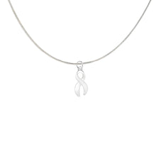 Load image into Gallery viewer, Large White Ribbon Necklaces - Fundraising For A Cause