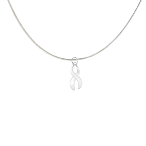 Large White Ribbon Necklaces - Fundraising For A Cause