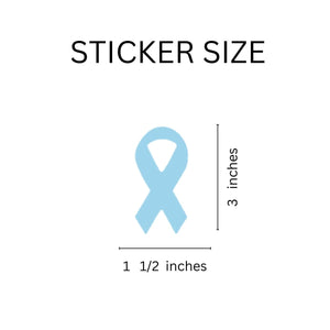 Large World Peace Light Blue Awareness Ribbon Stickers (250 per Roll) - Fundraising For A Cause
