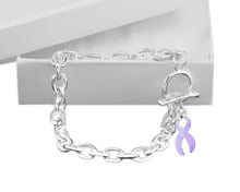 Load image into Gallery viewer, Lavender Ribbon Chunky Charm Bracelets - Fundraising For A Cause