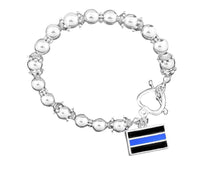 Load image into Gallery viewer, Law Enforcement Blue Line Beaded Charm Bracelets - Fundraising For A Cause