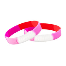 Load image into Gallery viewer, Lesbian Flag PRIDE Silicone Bracelet Wristbands - Fundraising For A Cause