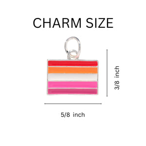 Lesbian Sunset Flag Charm Retractable Bracelets - Fundraising For A Cause