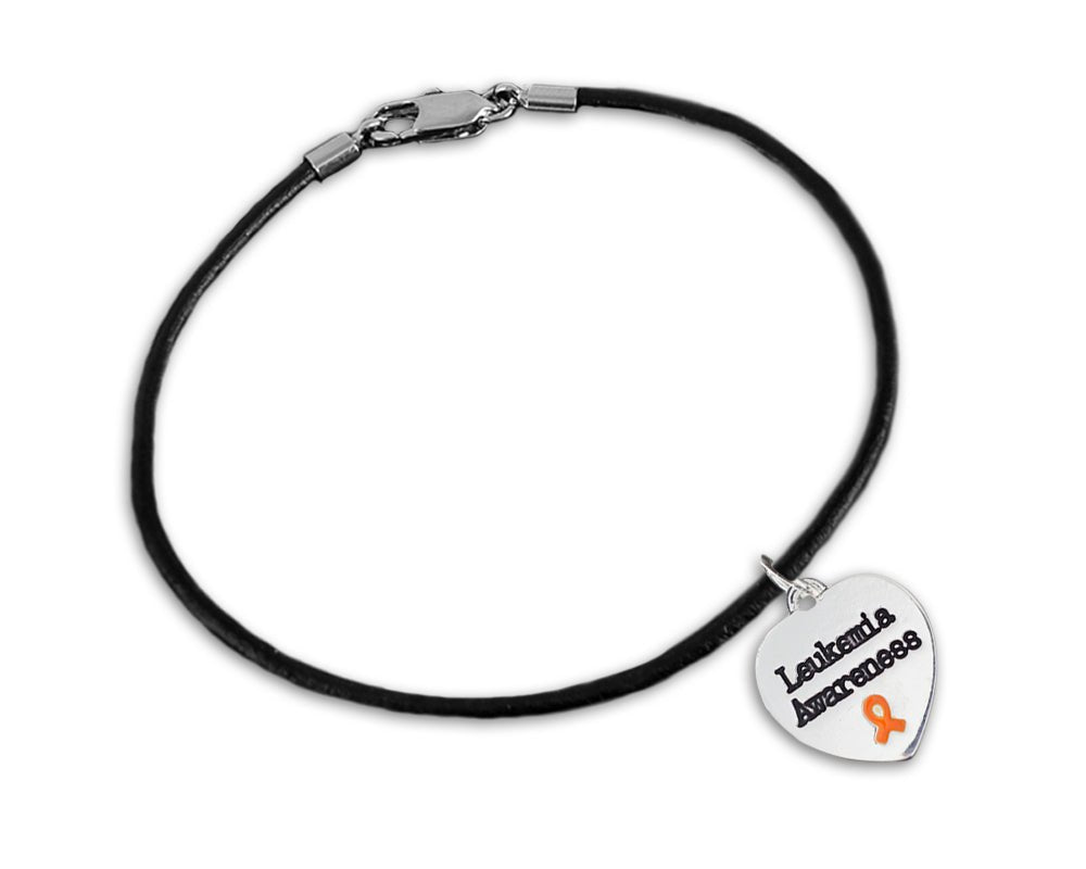 Leukemia Awareness Leather Cord Bracelets - Fundraising For A Cause