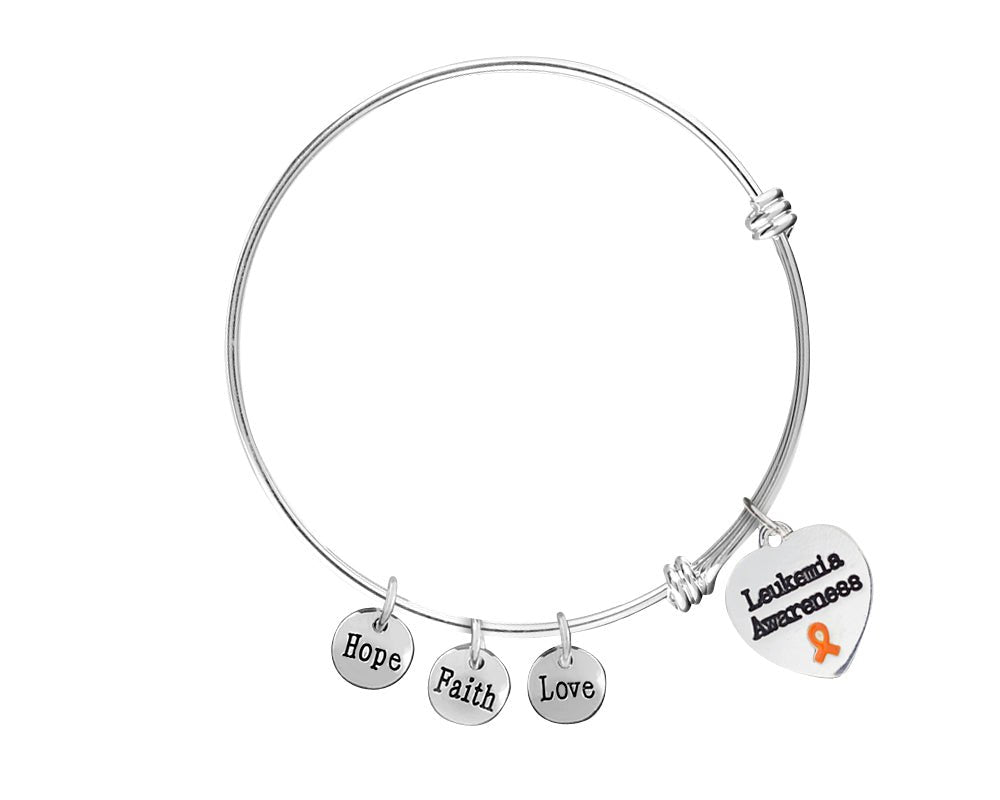 Leukemia Heart Retractable Charm Bracelets - Fundraising For A Cause