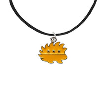 Load image into Gallery viewer, Libertarian Gold Porcupine Black Cord Necklaces - Fundraising For A Cause