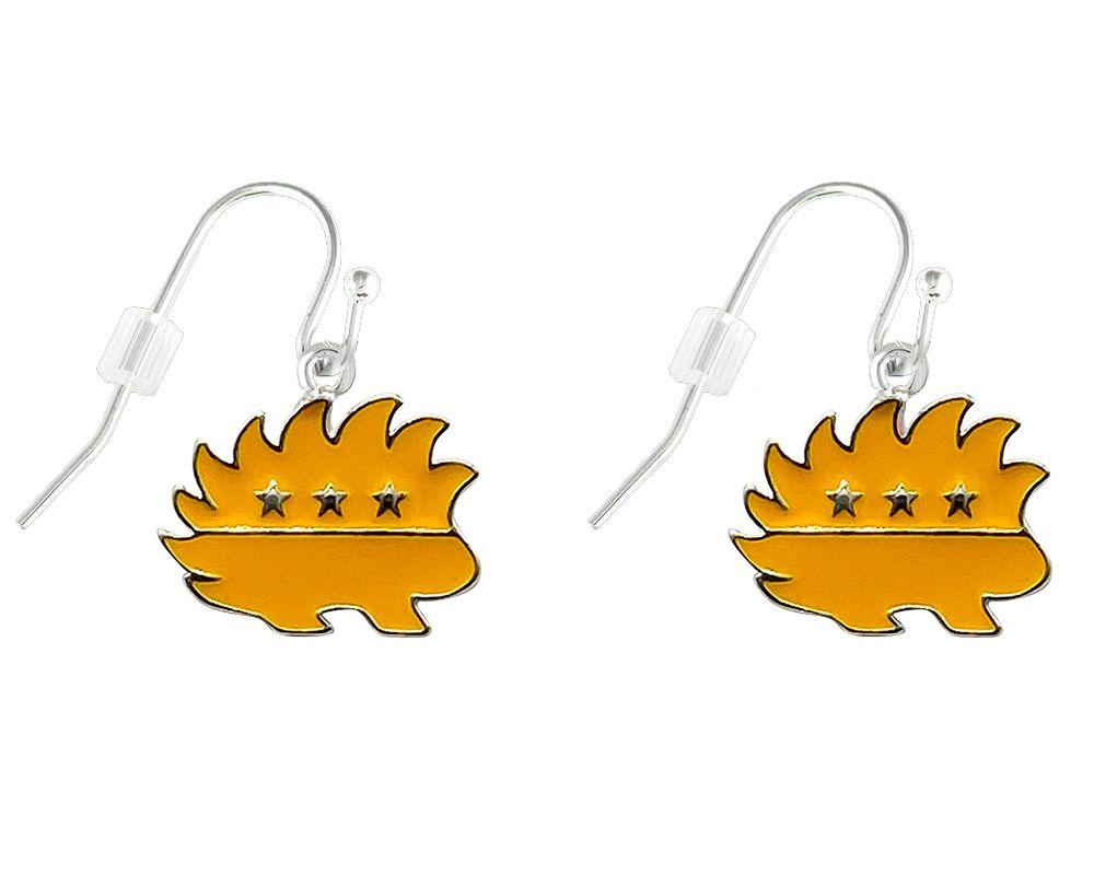 Libertarian Gold Porcupine Hanging Earrings - Fundraising For A Cause