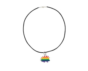 Libertarian Rainbow Porcupine Black Cord Necklaces - Fundraising For A Cause