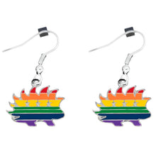 Load image into Gallery viewer, Libertarian Rainbow Porcupine Hanging Earrings - Fundraising For A Cause