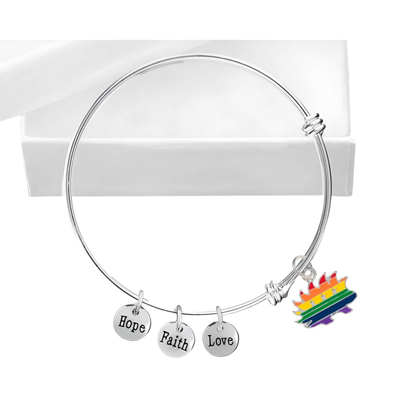 Libertarian Rainbow Porcupine Retractable Charm Bracelets - Fundraising For A Cause
