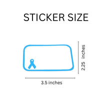 Load image into Gallery viewer, Light Blue Ribbon Name Badge Stickers - Fundraising For A Cause