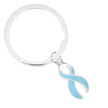 Load image into Gallery viewer, Light Blue Ribbon Split Style Key Chains - Fundraising For A Cause