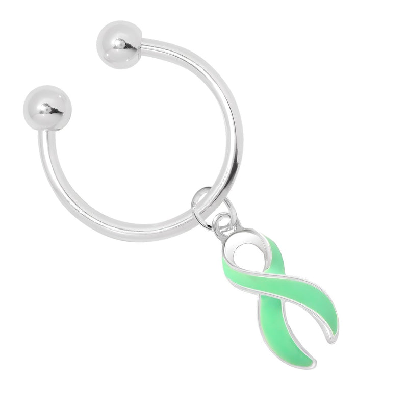 Light Green Ribbon Charm Keychains - Fundraising For A Cause
