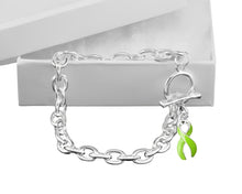 Load image into Gallery viewer, Lime Green Ribbon Chunky Charm Bracelets - Fundraising For A Cause