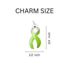 Load image into Gallery viewer, Lime Green Ribbon Chunky Charm Bracelets - Fundraising For A Cause