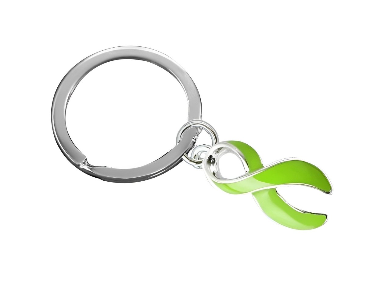 Lime Green Ribbon Split Style Key Chains - Fundraising For A Cause