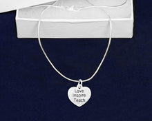 Load image into Gallery viewer, Love Inspire Teach Heart Necklaces - Fundraising For A Cause