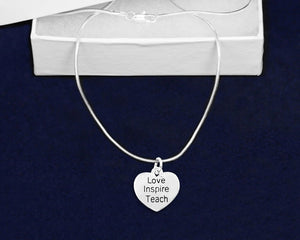 Love Inspire Teach Heart Necklaces - Fundraising For A Cause