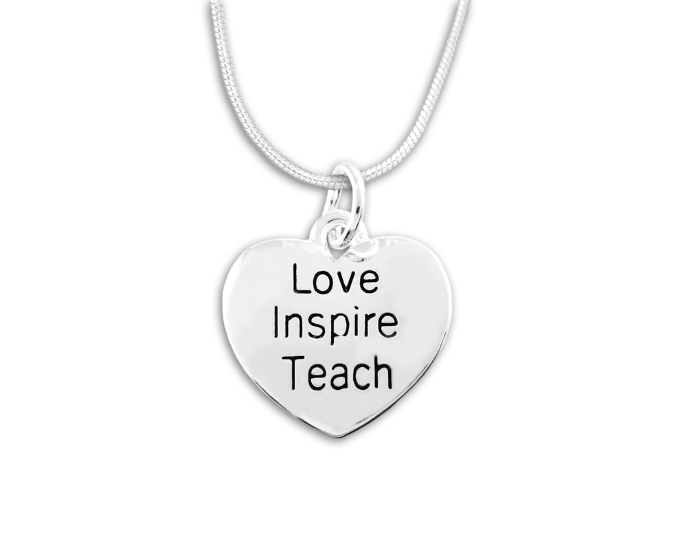 Love Inspire Teach Heart Necklaces - Fundraising For A Cause