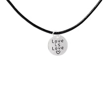 Load image into Gallery viewer, Love is Love Charm on Black Cord Necklaces - Fundraising For A Cause