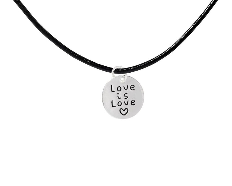 Love is Love Charm on Black Cord Necklaces - Fundraising For A Cause
