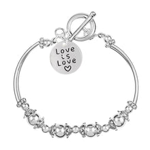 Load image into Gallery viewer, Love Is Love Circle Charm Partial Beaded Bracelets - Fundraising For A Cause