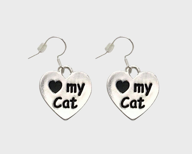 Love My Cat Heart Earrings - Fundraising For A Cause
