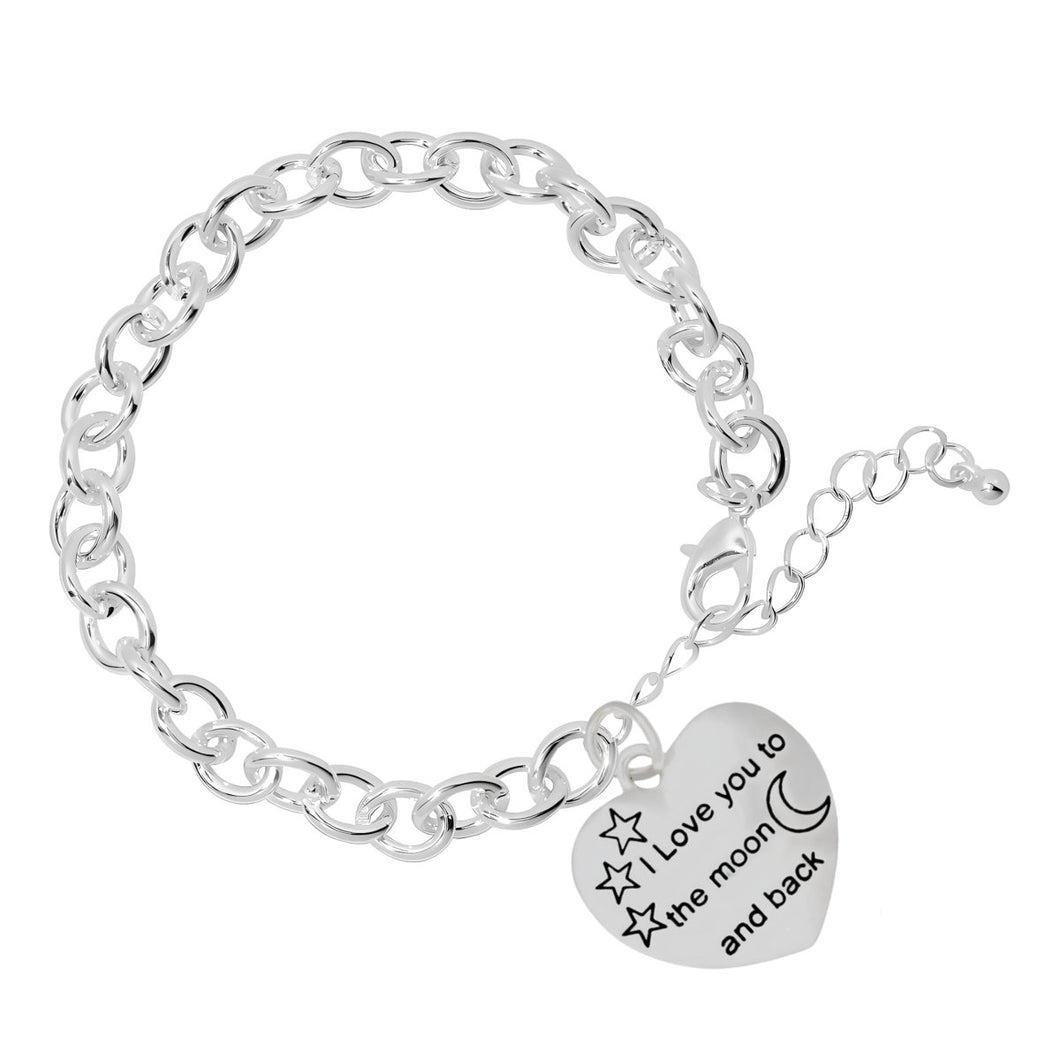 Love You To The Moon And Back Chunky Charm Bracelets - Fundraising For A Cause