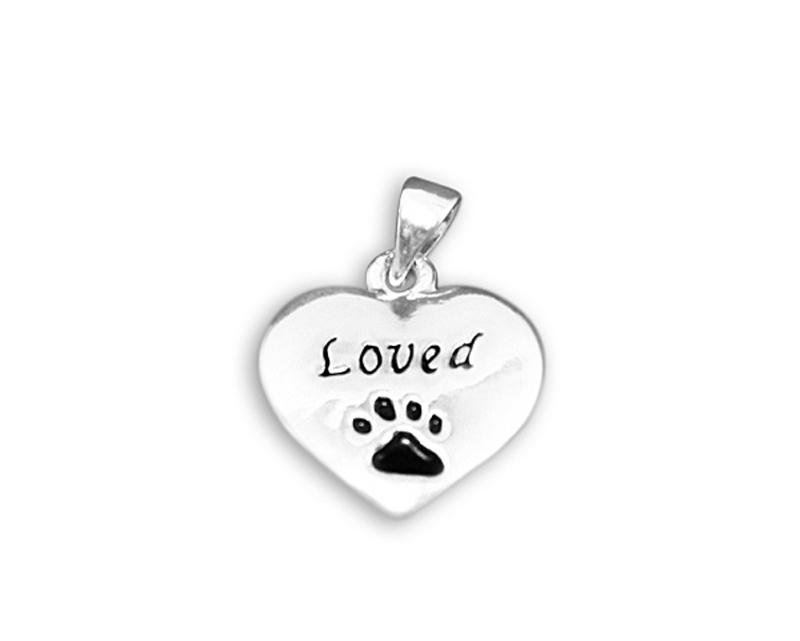 Loved Paw Print Heart Charms - Fundraising For A Cause