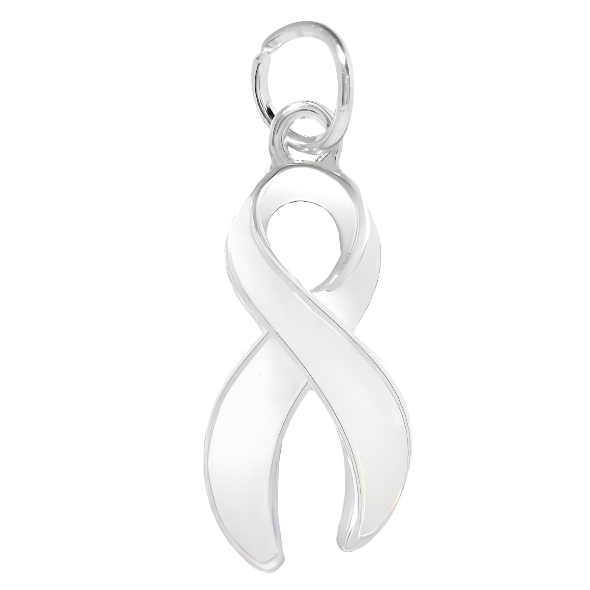 Lung Cancer White Ribbon Awareness Charms - Fundraising For A Cause