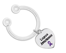 Load image into Gallery viewer, Lupus Awareness Heart Keychains - Fundraising For A Cause