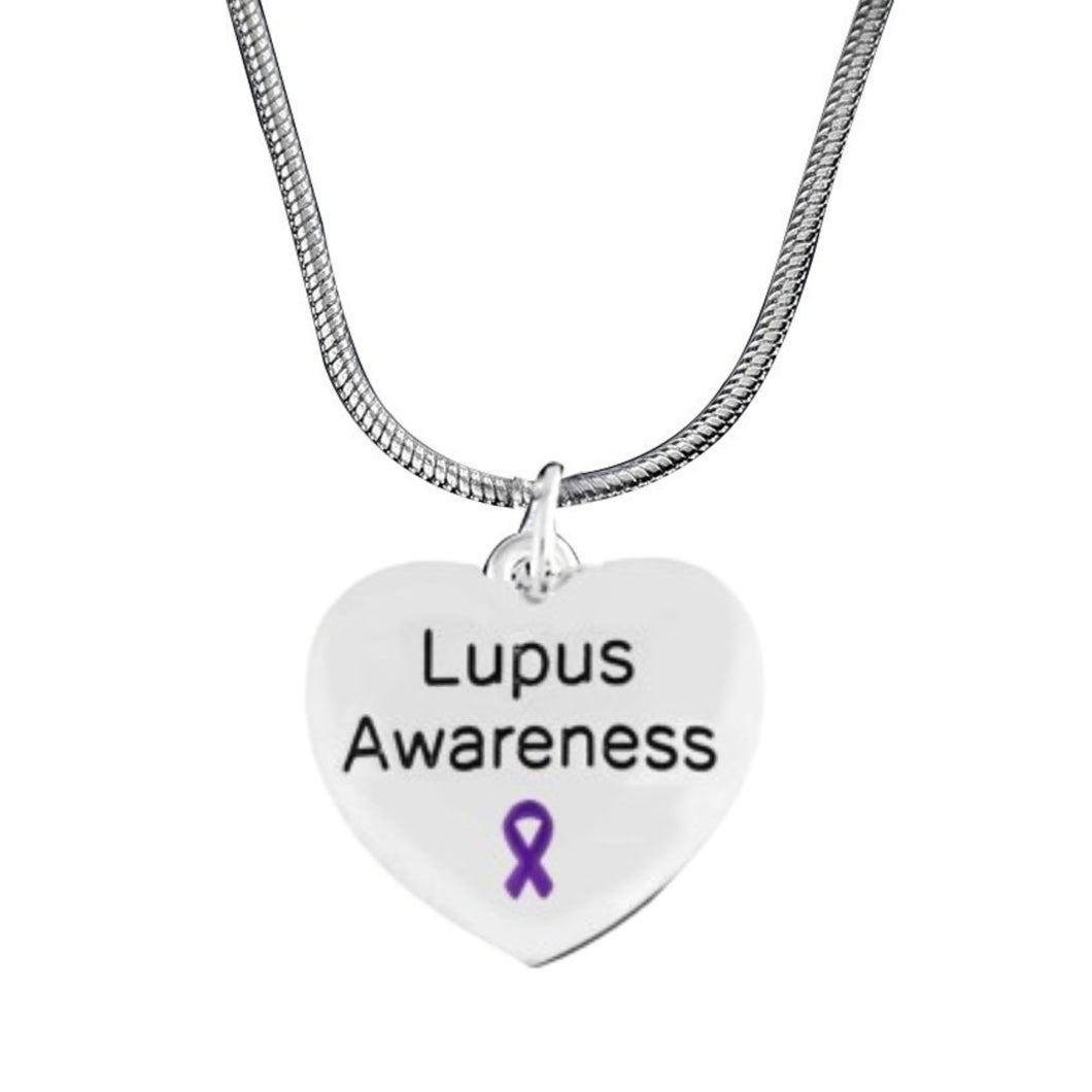 Lupus Awareness Heart Ribbon Necklaces - Fundraising For A Cause